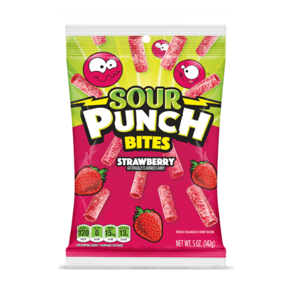 Sour Punch Strawberry Bites Peg Bag 12 x 142g (5oz) image 0