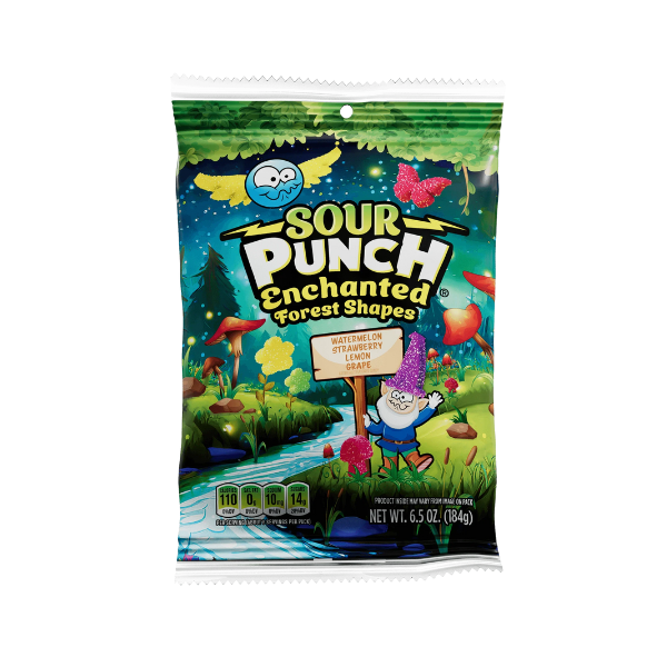 Sour Punch Enchanted Forest Shapes Peg Bag 9 x 184g (6.5oz) image 0