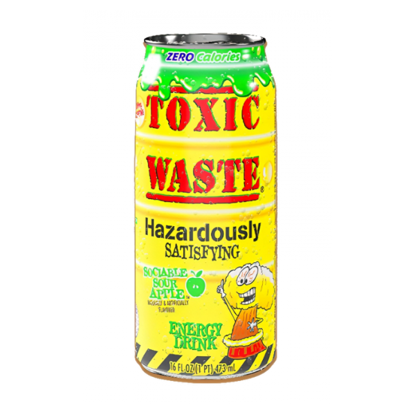 Special Price -Toxic Waste Sociable Sour Apple Energy Drink Big Can 4 x 473ml (16oz) image 0