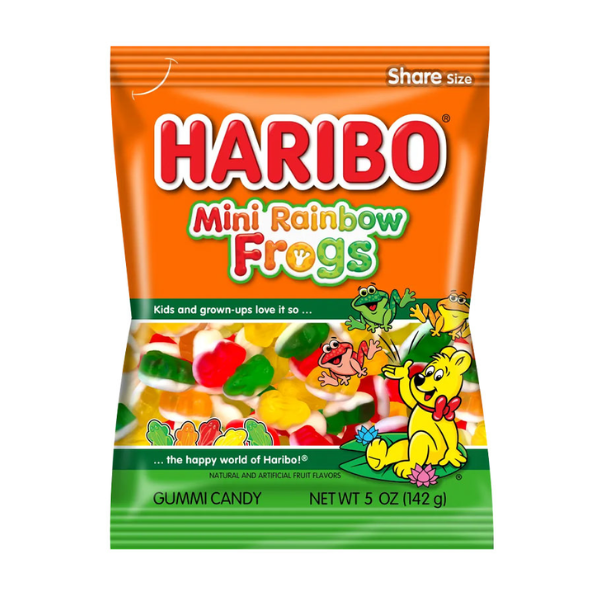 Haribo Mini Rainbow Frogs Peg Bag 12 x 142g (5oz) image 0