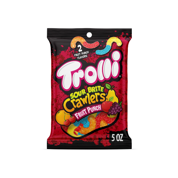 Trolli Sour Brite Crawlers Fruit Punch Peg Bag 12 x 141g (5oz) image 0