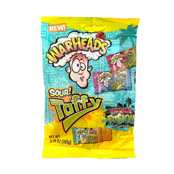 Warheads Sour Taffy Tropical Fusion Peg Bag 15 x 102g (3.59oz) image 0