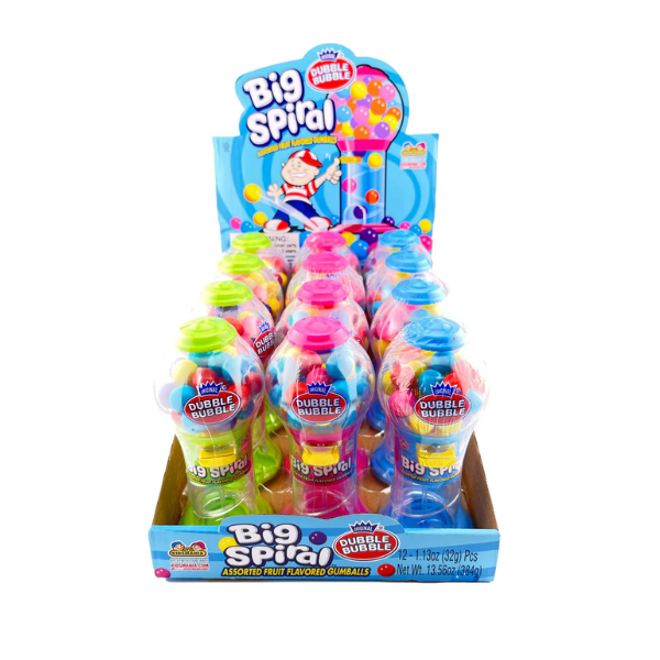 Kidsmania Dubble Bubble Big Spiral Gumball Dispenser 12 x 32g (1.13oz) image 0
