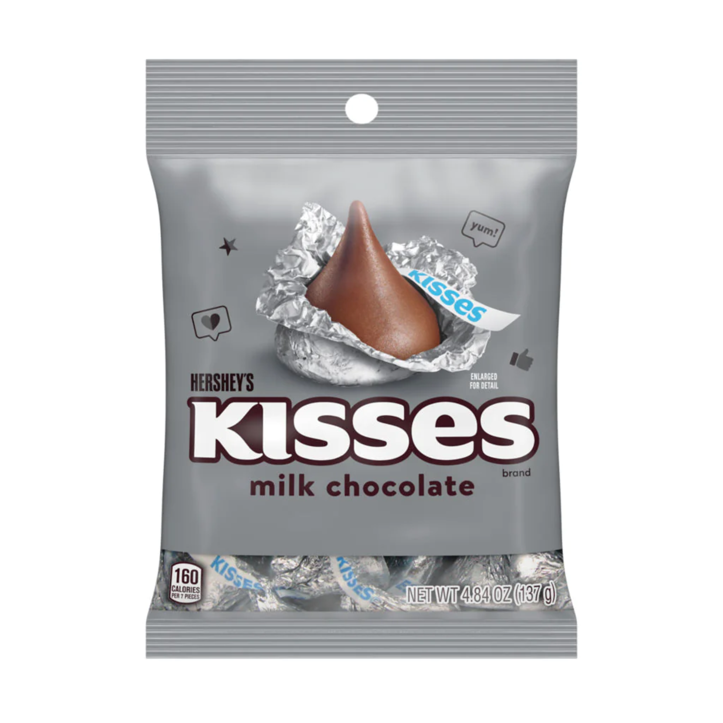 Hershey's Kisses Milk Chocolate Peg Bag 12 x 137g 4.84oz) image 0
