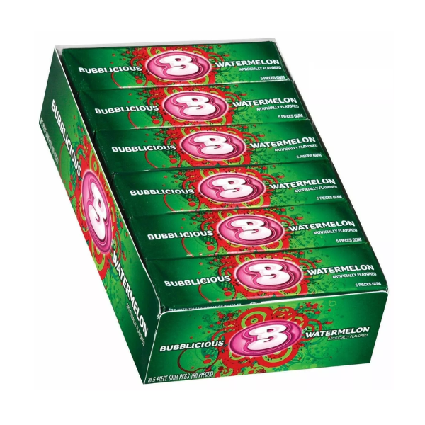 Bubblicious Watermelon Bubble Gum 5 Pieces 18 x 40g (1.41oz) image 0