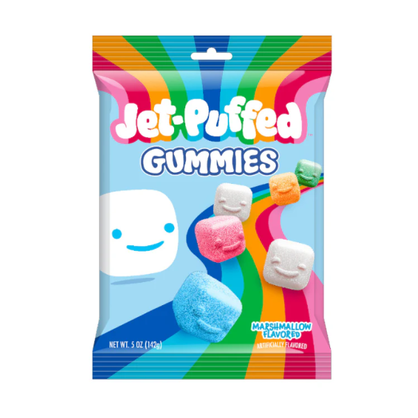 Jet-Puffed Gummies Marshmallow Flavored Peg Bag 12 x 142g (5oz) image 0