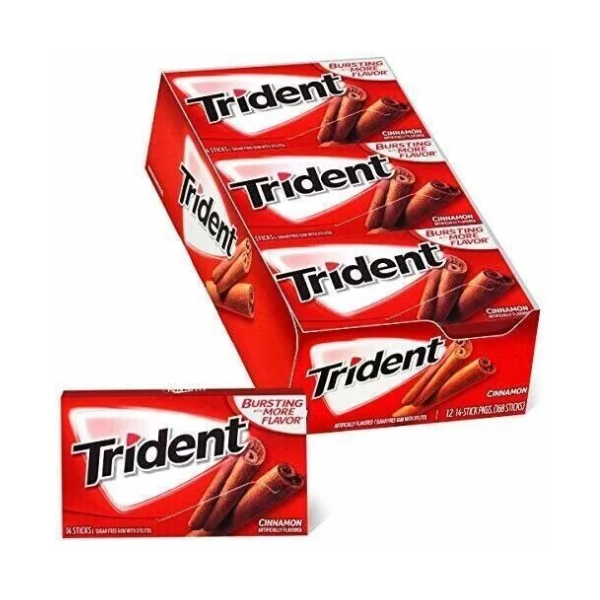 Trident Cinnamon Chewing Gum 14 Sticks 12 x 26.6g (0.94oz) image 0