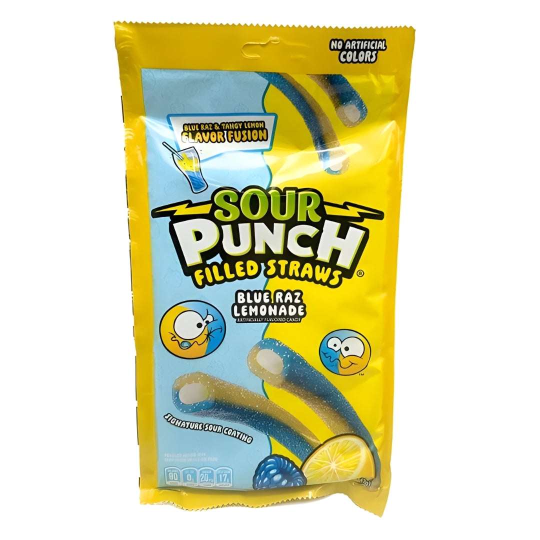 Sour Punch Filled Straws Blue Raz Lemonade Peg Bag 12 x 142g (5oz) image 0