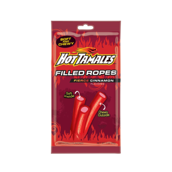 Hot Tamales Filled Ropes Fierce Cinnamon Peg Bag 12 x 85g (3oz) image 0