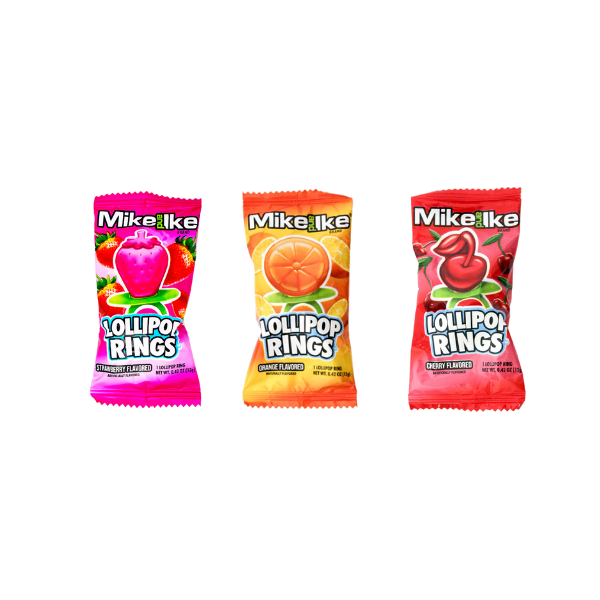 Mike and Ike Lollipop Rings 24 x 12g (0.42oz) image 0