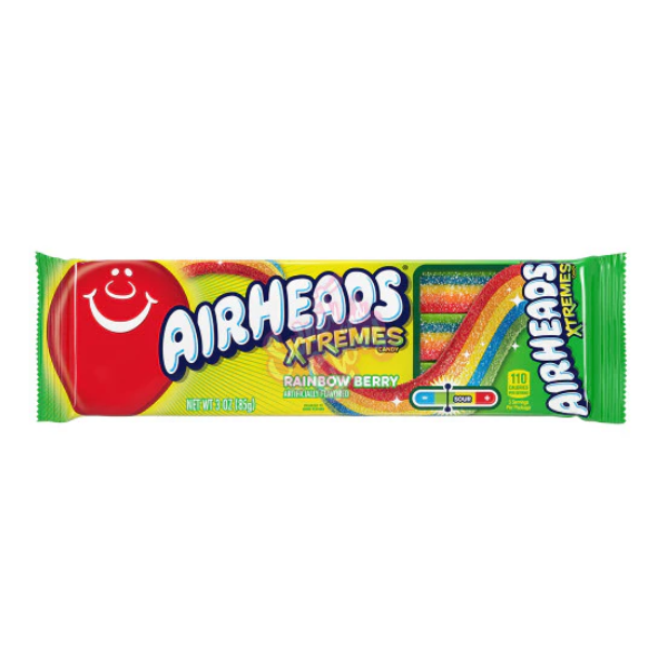 Airheads Xtremes Rainbow Berry Sour Belts Tray 12 x 85g (3oz) image 0