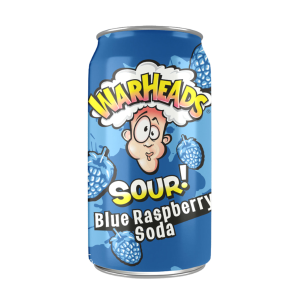 Warheads Sour Blue Raspberry Soda Can 12 x 355ml image 0