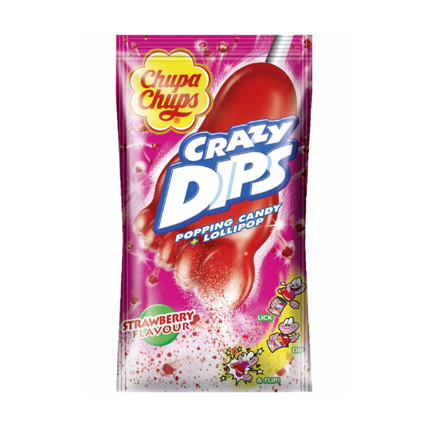 Chupa Chups Crazy Dips Strawberry 24 x 14g image 0