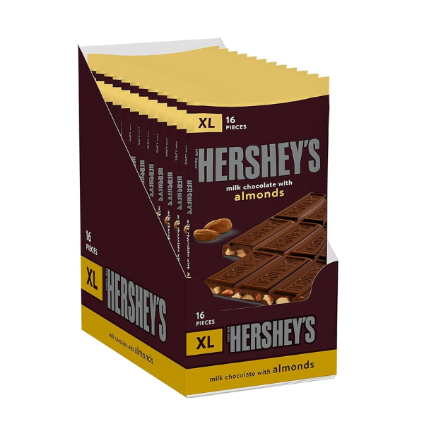 Hershey's Milk Chocolate with Almonds XL Bar 12 x 120g (4.25oz) image 0