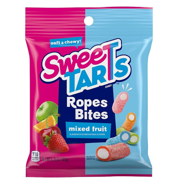 Sweetarts Ropes Bites Mixed Fruit Peg Bag 12 x 148g (5.25oz) image 0