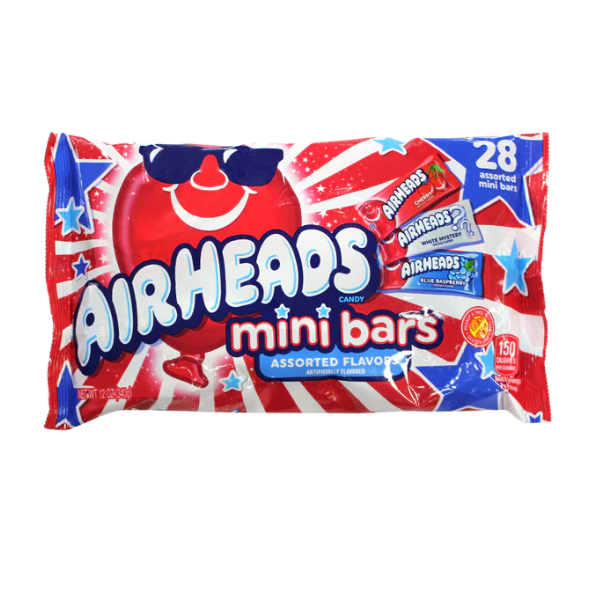 Airheads Red White &amp; Blue Mini Bars Big Bag 1 x 340g (12oz) image 0
