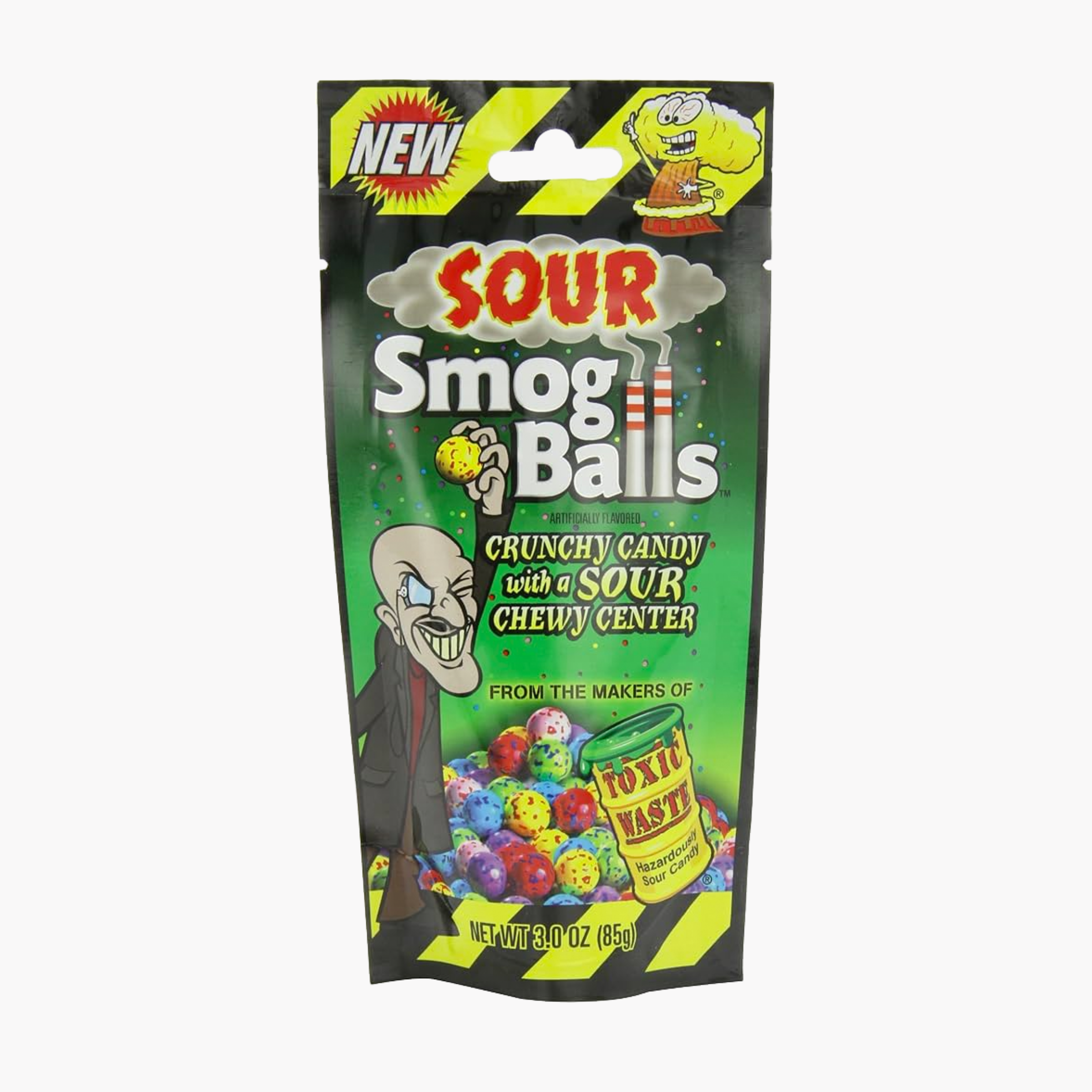 Toxic Waste Sour Smog Balls Peg Bag 12 x 85g (3oz) image 0