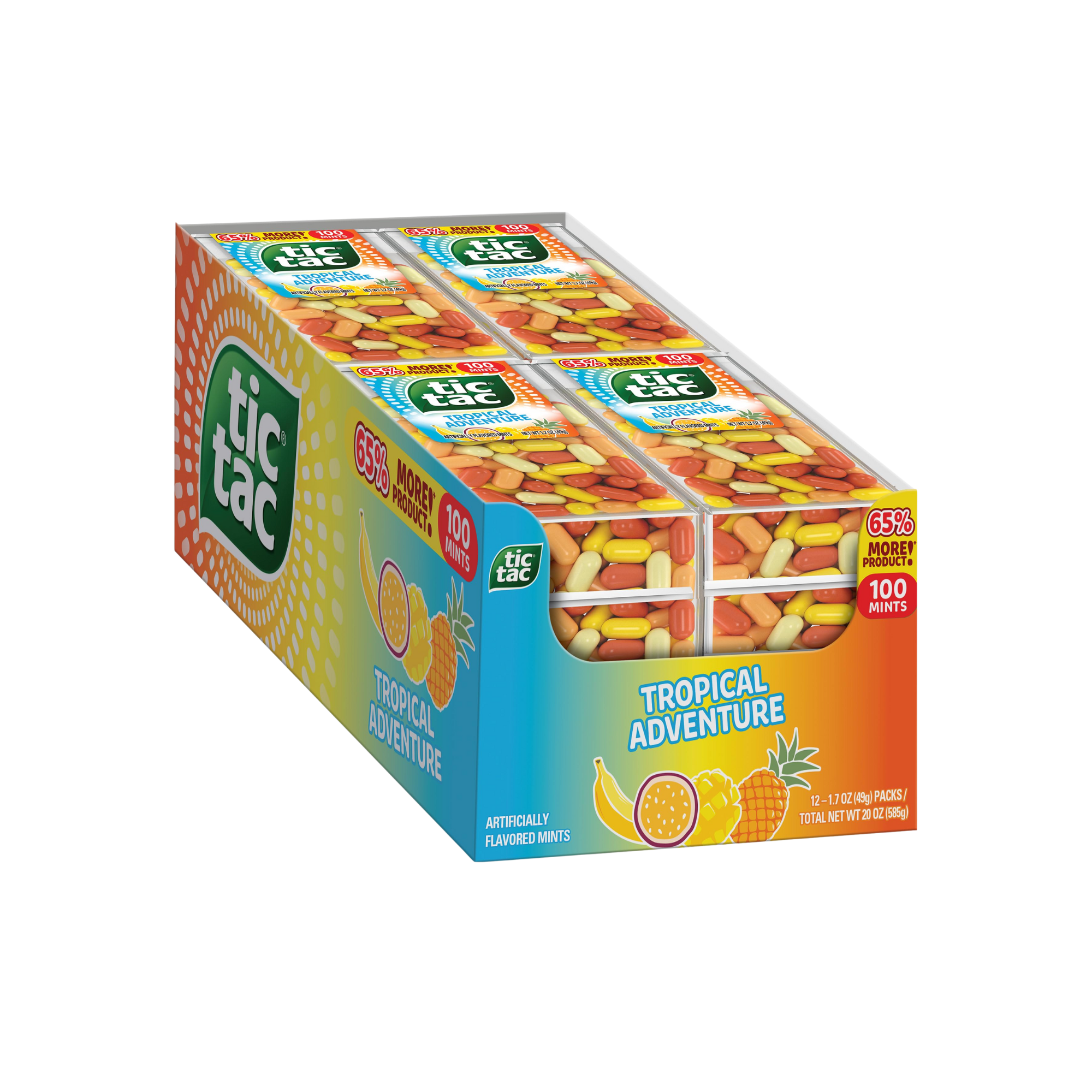 Tic Tac Tropical Adventure 100 Mints 12 x 49g (1.7oz) image 0