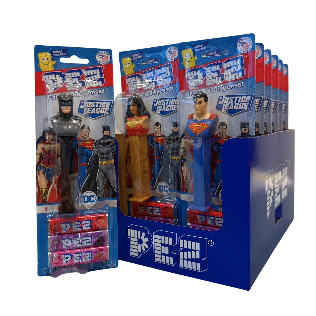 Pez Justice League Blister Pack 12 x 24.7g (0.87oz) image 0