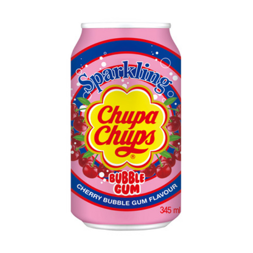 Chupa Chups Sparkling Cherry Bubble Gum Can 24 x 345ml image 0
