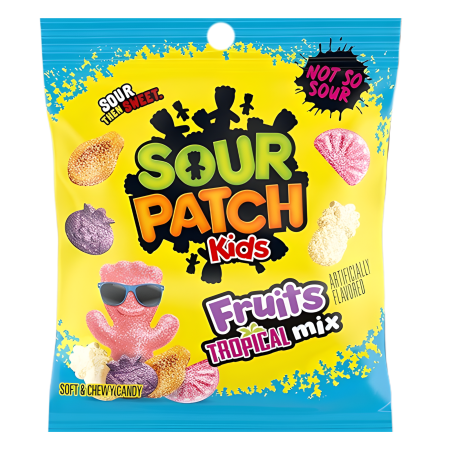Sour Patch Kids Fruits Tropical Mix Peg Bag 12 x 87g (3.08oz)