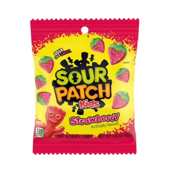 Sour Patch Kids Strawberry Peg Bag 12x 102g (3.6oz) image 0
