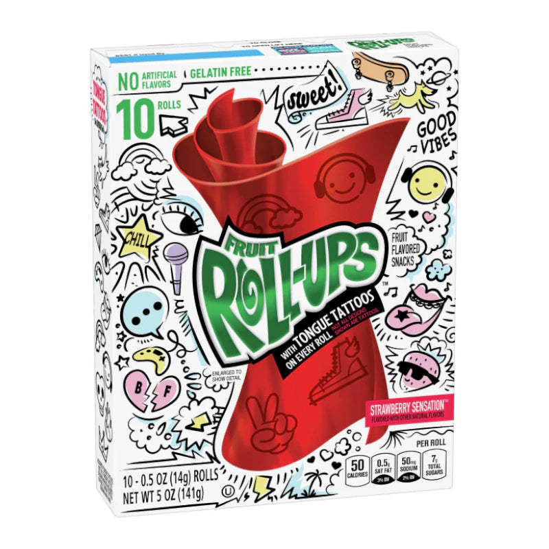 Fruit Roll-Ups Strawberry Sensations 1 x 141g (5oz) image 0