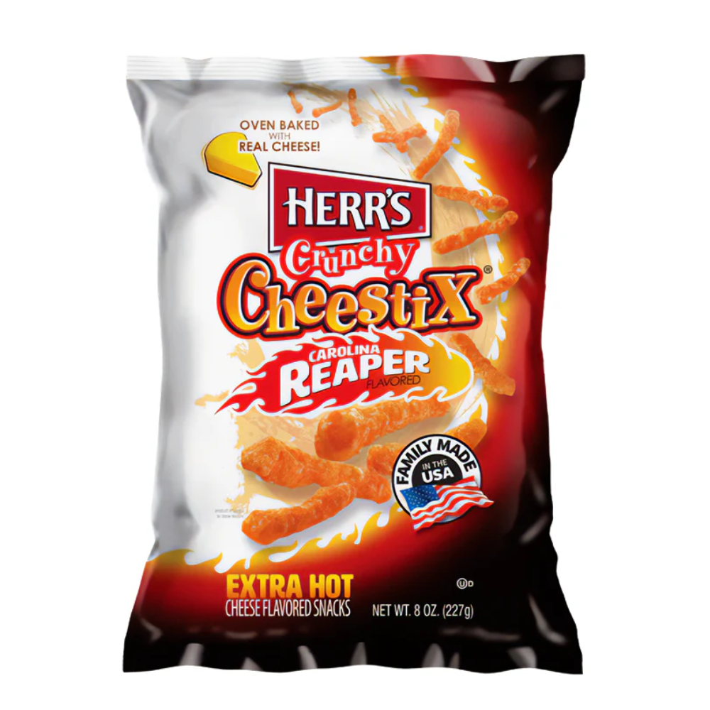 Herr's Crunchy Cheestix Carolina Reaper Flavored Extra HOT Cheese Flavored Snack 1 x 227g (8oz) image 0