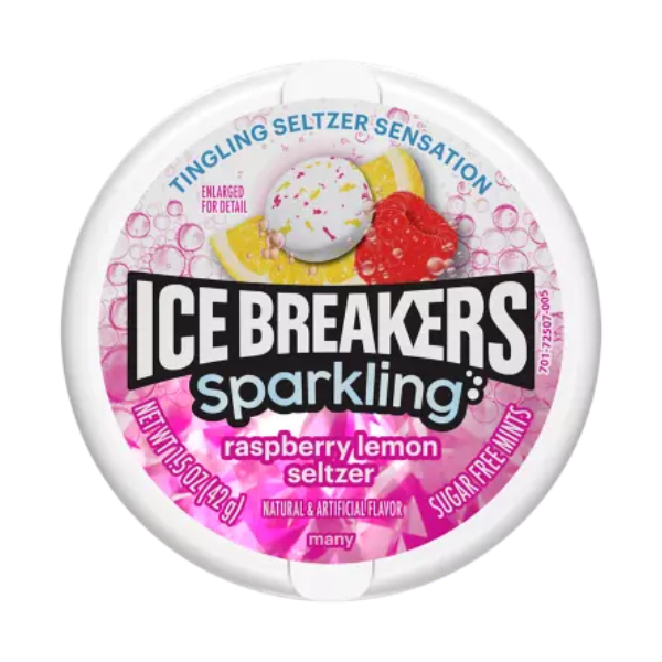 Ice Breakers Duo Sparkling Raspberry Lemon Seltzer 8 x 42g (1.5oz) image 0