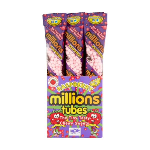 Millions Raspberry Tubes 12 x 55g image 0