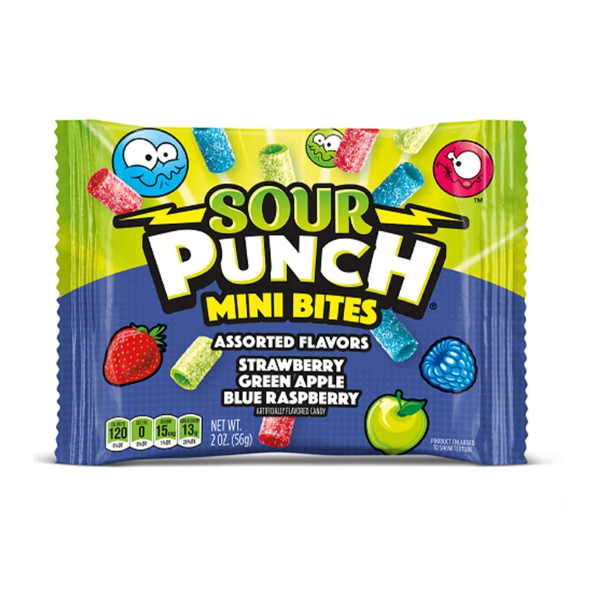 Sour Punch Mini Bites Assorted Flavors 18 x 57g (2oz) image 0