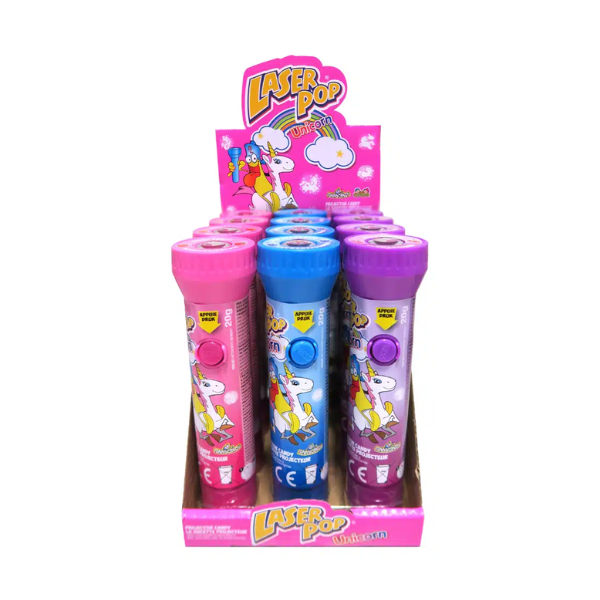 Funny Candy Unicorn Flash Pop Display 18 x 11g &amp; Unicorn Laser Pop Display 18 x 20g image 0