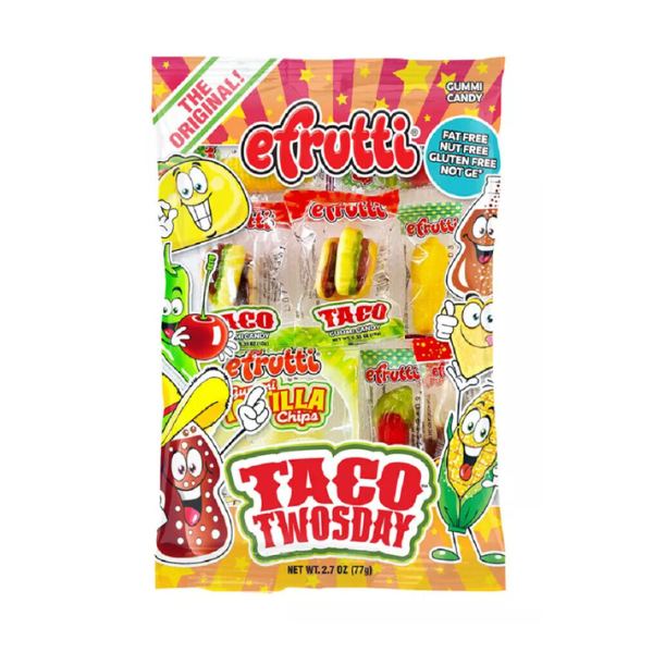 efrutti Gummi Candy Taco Twosday Peg Bag 12 x 77g(2.7oz) image 0