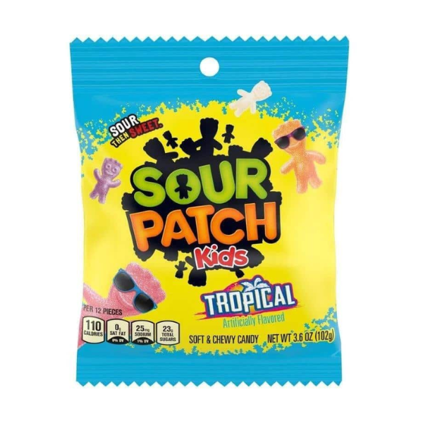 Sour Patch Kids Tropical Peg Bag 12 x 102g (3.6oz) image 0
