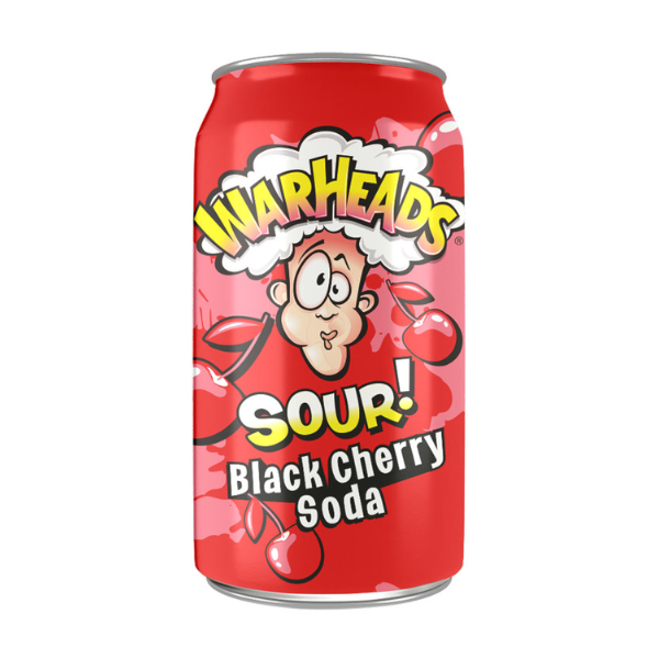 Warheads Sour Black Cherry Soda Can 12 x 355ml image 0