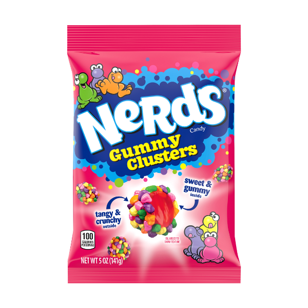 Nerds Gummy Clusters Rainbow Peg Bag 12 x 141g (5oz) image 0