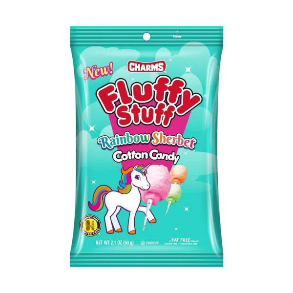 Fluffy Stuff Rainbow Sherbet Cotton Candy Peg Bag 24 x 60g (2.1oz) image 0