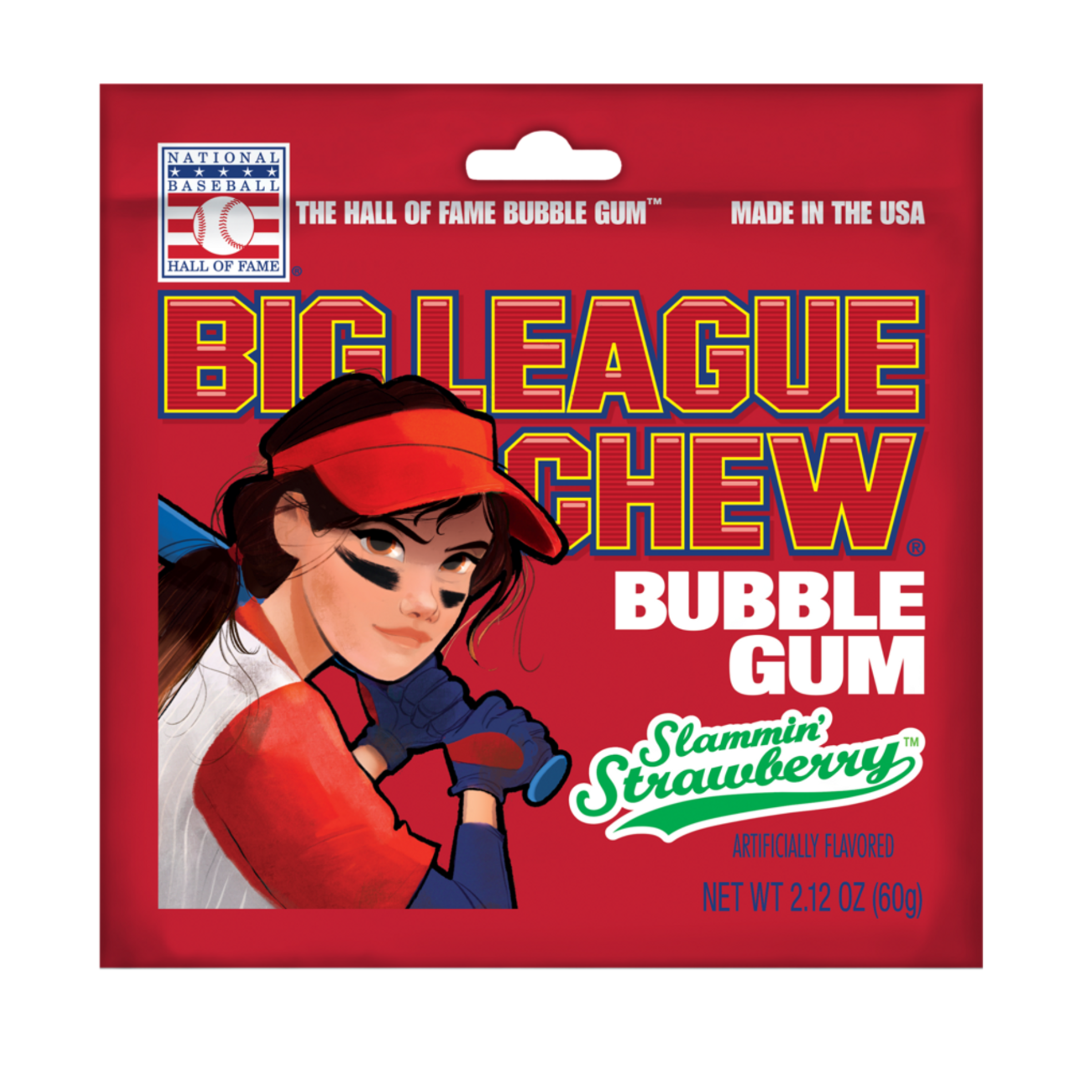 Big League Bubble Gum Slammin' Strawberry Peg Bag  12 x 60g (2.12oz) image 0