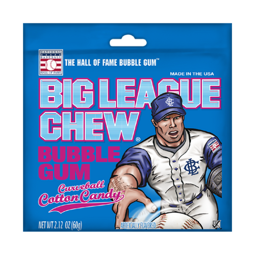Big League Bubble Gum Curveball Cotton Candy 12 x 60g (2.12oz image 0