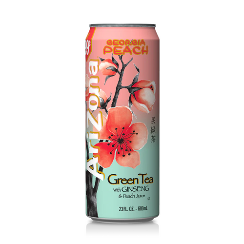 Arizona Georgia Peach Green Tea Big Can 24 x 650ml (22oz) image 0