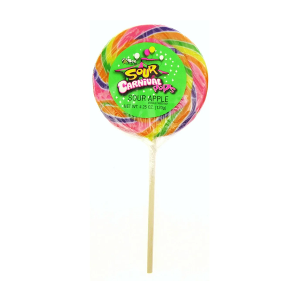 Bee Carnival Pops Sour Apple 12 x 120g (4.25oz) image 0