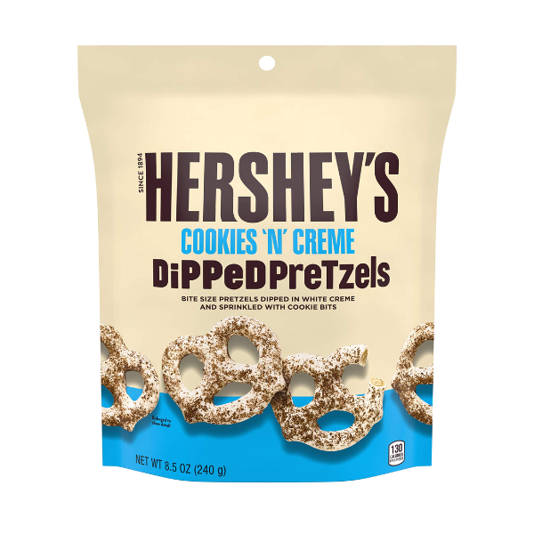 Hershey's Cookies 'N' Creme Dipped Pretzels Pouch Bag 6 x 240g (8.5oz) image 0