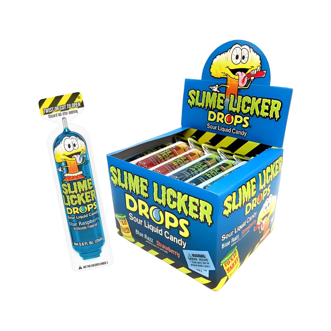 Toxic Waste Slime Licker Drops Blue Razz &amp; Strawberry 30 x 25ml (0.8oz) image 0