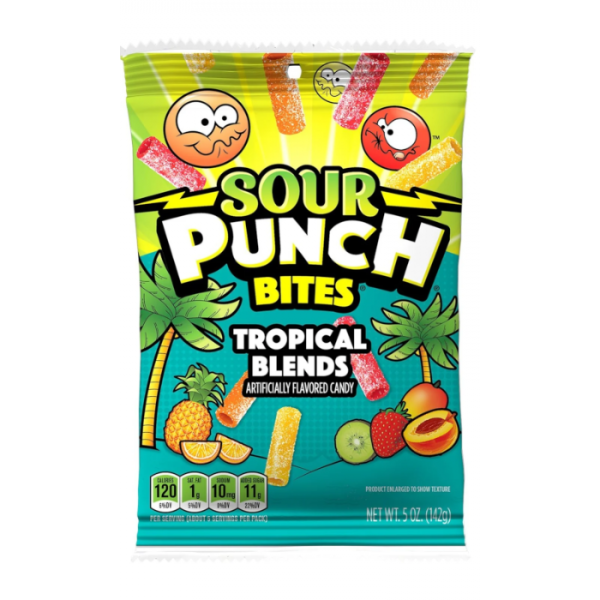 Sour Punch Tropical Bites Peg Bag 12 x 142g (5oz) image 0