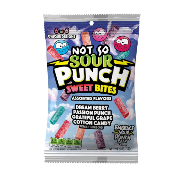 Sour Punch Not So Sour Sweet Bites Peg Bag 12 x 142g (5oz) image 0