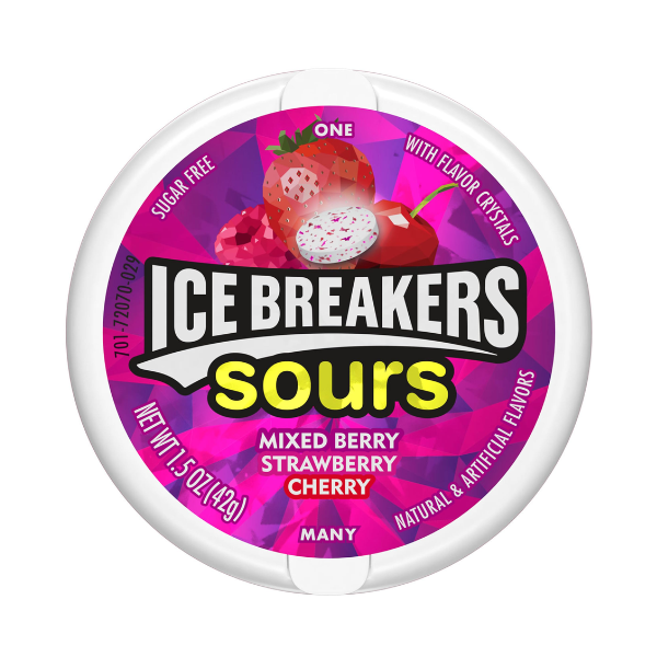 Ice Breakers Mints Sours Mixed Berry Strawberry Cherry 8 x 42g (1.5oz) image 0