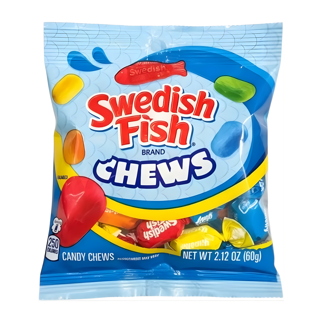Swedish Fish Chews Peg Bag 12 x 60g (2.12oz) image 0