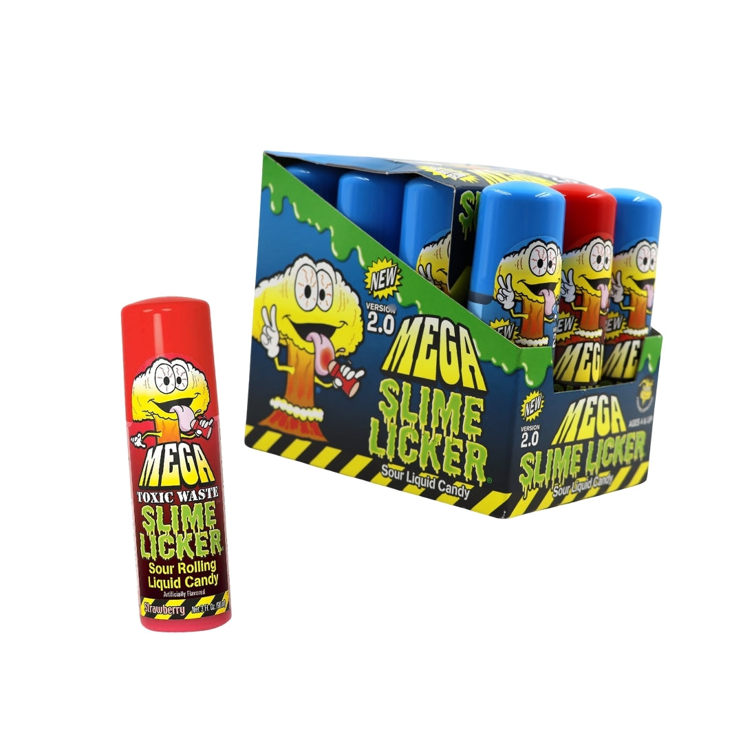 Toxic Waste Mega Slime Licker 2.0 Blue Razz &amp; Strawberry 12 x 90ml (3oz) image 0