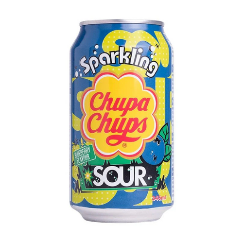 Chupa Chups Sparkling Sour Blueberry Can 24 x 345m image 0