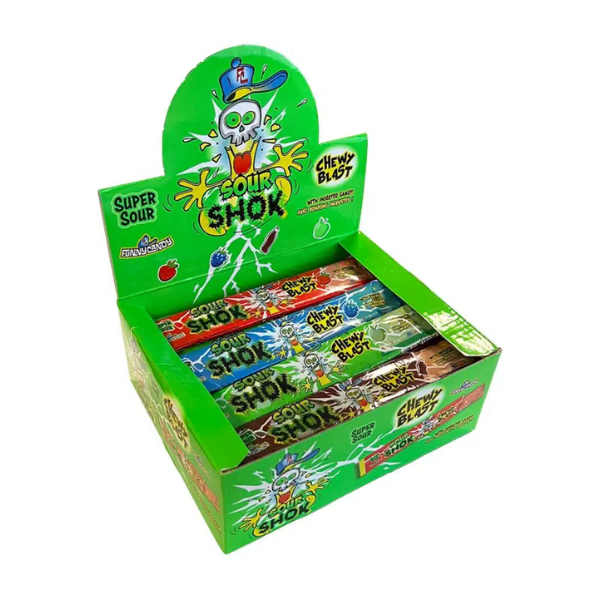 Funny Candy Sour Shok Chewy Blast Bar 48 x 20g image 0